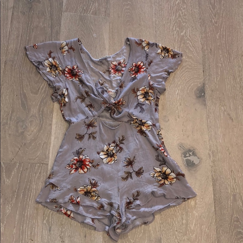 Cotton Candy LA Purple Floral Romper